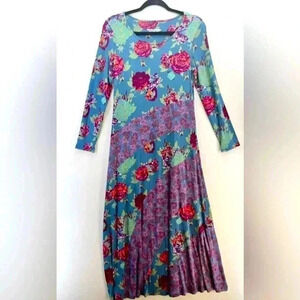 Soft Surroundings maxi dress pullover, soft, long sleeve, lightweight, floral